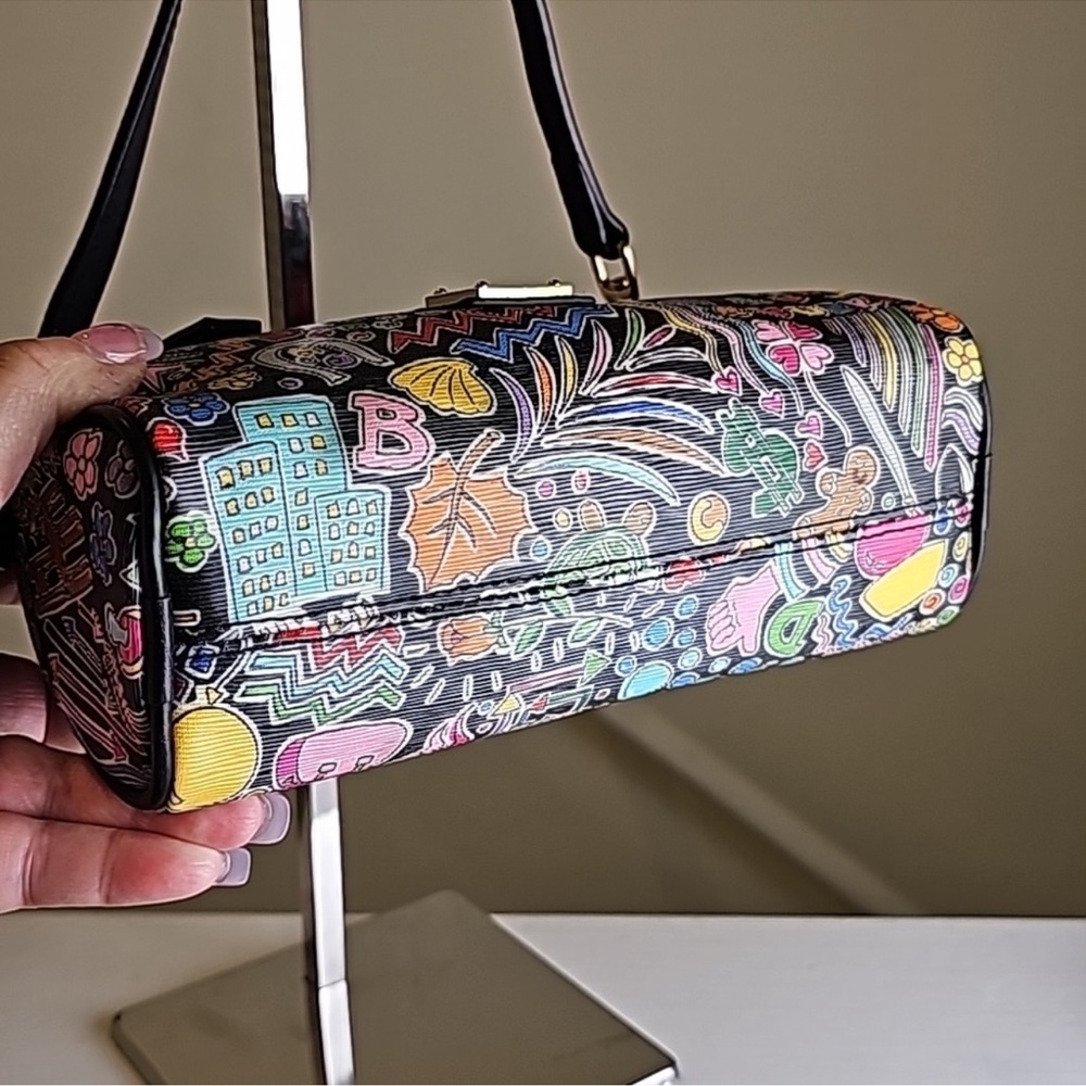 Y2K Dooney & Bourke Whimsy Print Goldtone Hardware Leather Trim Minibag Y2K - Picture 6 of 16